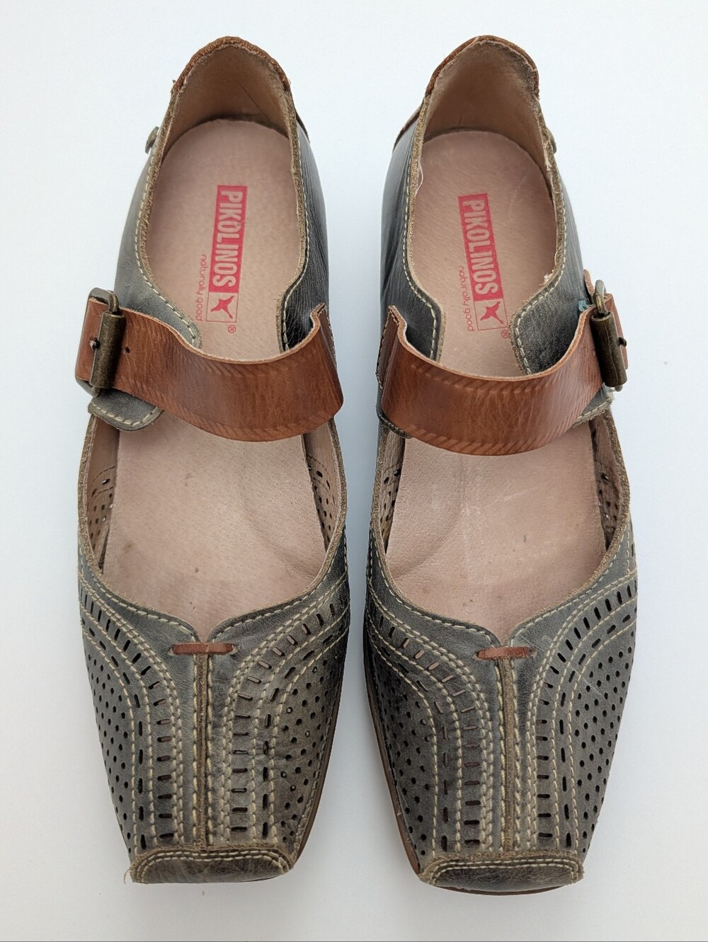 Pikolinos Blue Leather Shoes Women's Size 8.5 US 39 EU